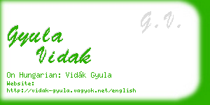 gyula vidak business card