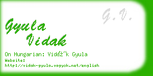 gyula vidak business card